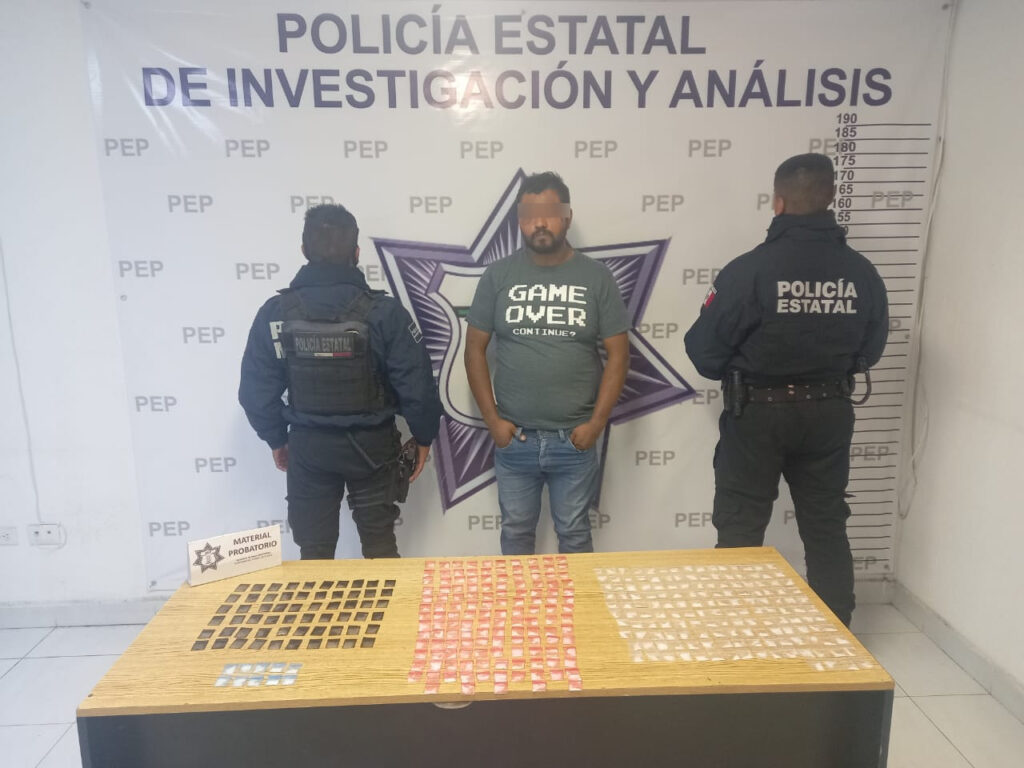 SSP, Policía Estatal, Xicotepec, Sierra Norte, detenido, robo, droga