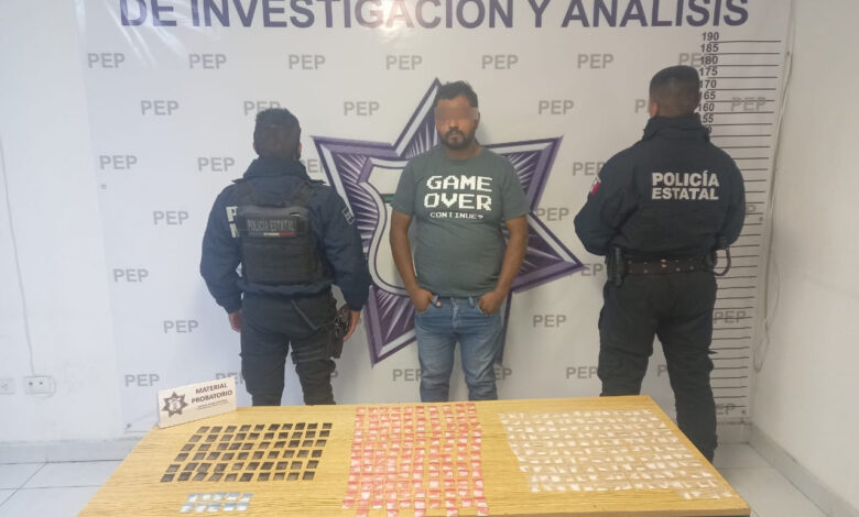 SSP, Policía Estatal, Xicotepec, Sierra Norte, detenido, robo, droga