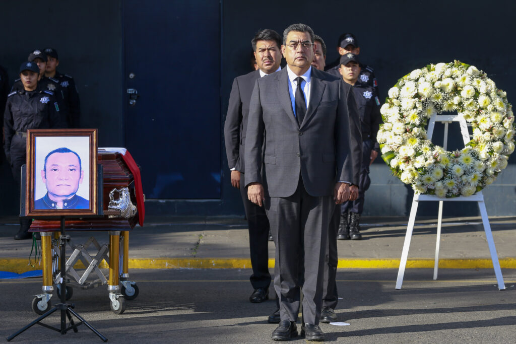 Sergio Salomón, homenaje, policía estatal, accidente