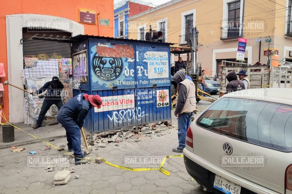 reordenamiento, Centro Histórico, Ayuntamiento de Puebla, casetas de periódicos