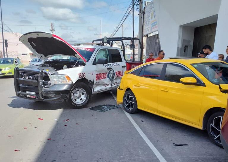 patrulla, Bomberos, SSP, choque, lesionados, Ladrillera de Benítez