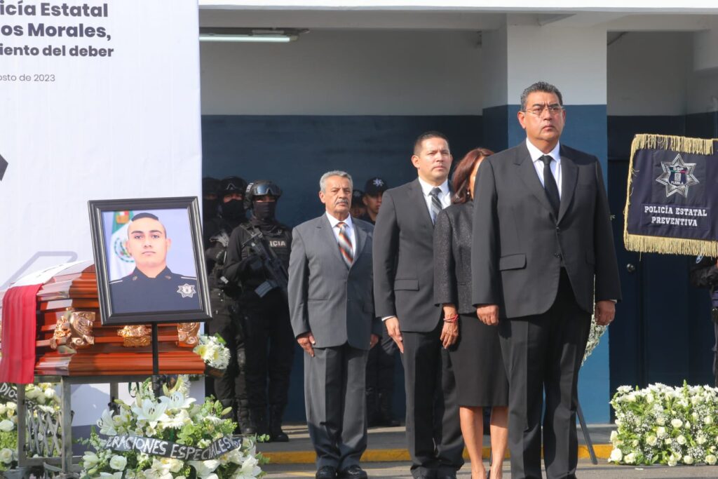 Sergio Salomón Céspedes, homenaje, Policía Estatal, Juan Pablo Ramos, Xoxtla