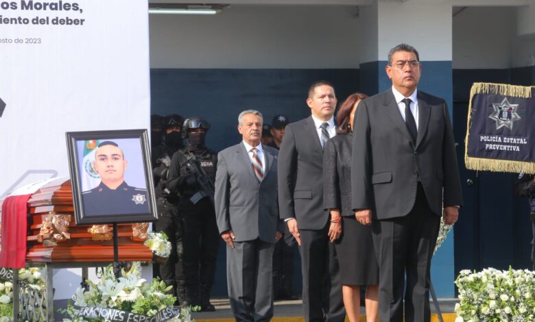 Sergio Salomón Céspedes, homenaje, Policía Estatal, Juan Pablo Ramos, Xoxtla