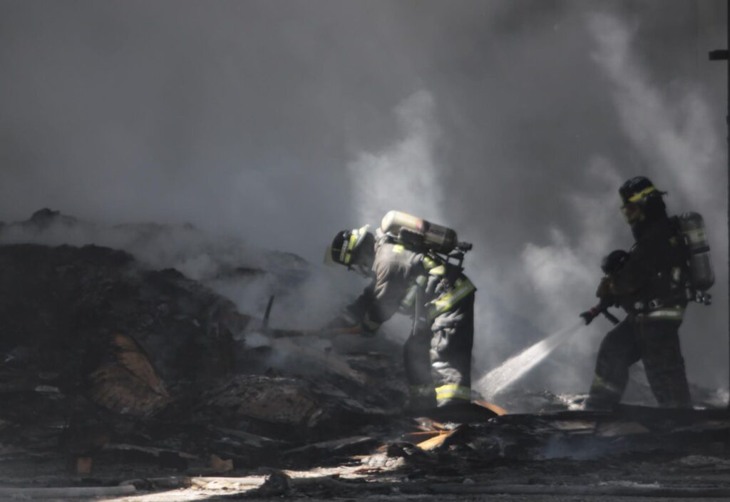 incendio, Huejotzingo, recicladora, Ramal Aeropuerto, Protección Civil, Bomberos