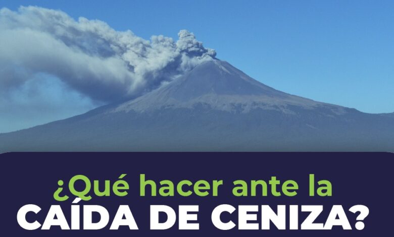 agua, ceniza, recomendaciones, volcán Popocatépetl