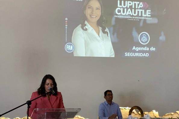 Lupita Cuautle, San Andrés Cholula, candidata a la presidencia municipal, agenda pública, agenda de seguridad