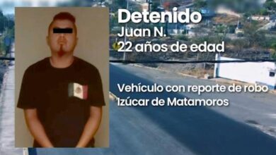 detenido, vehículo robado, Izúcar de Matamoros, SSP, Policía Estatal, detentación de vehículo robado