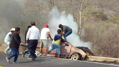 accidente, Mixteca, Tehuitzingo, carretera Palomas, calcinado