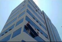 trabajadores, colgados, andamio, San Andrés Cholula, paramédicos, Protección Civil, Bomberos