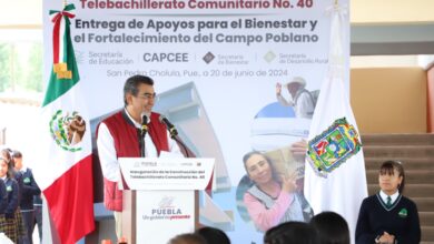 Gobierno de Puebla, Sergio Salomón Céspedes, Telebachillerato Comunitario 40, San Pedro Cholula, Paola Angón