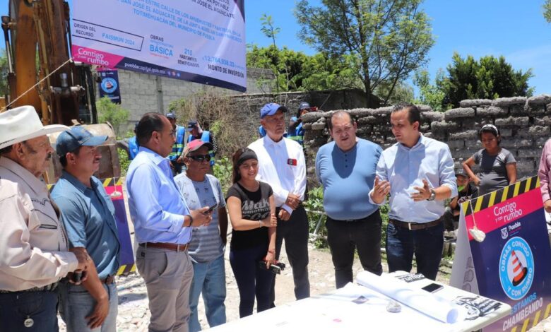 Ayuntamiento de Puebla, pavimentación con concreto hidráulico, El Aguacate