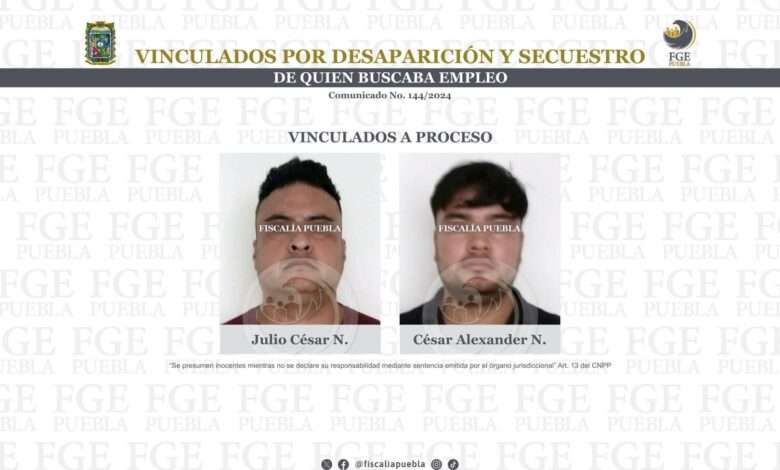 Secuestro exprés agravado, veladores, vinculados a proceso, trabajo, desaparición de personas