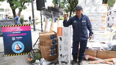 Ayuntamiento de Puebla, Servicios Públicos, Adán Domínguez, entrega de material