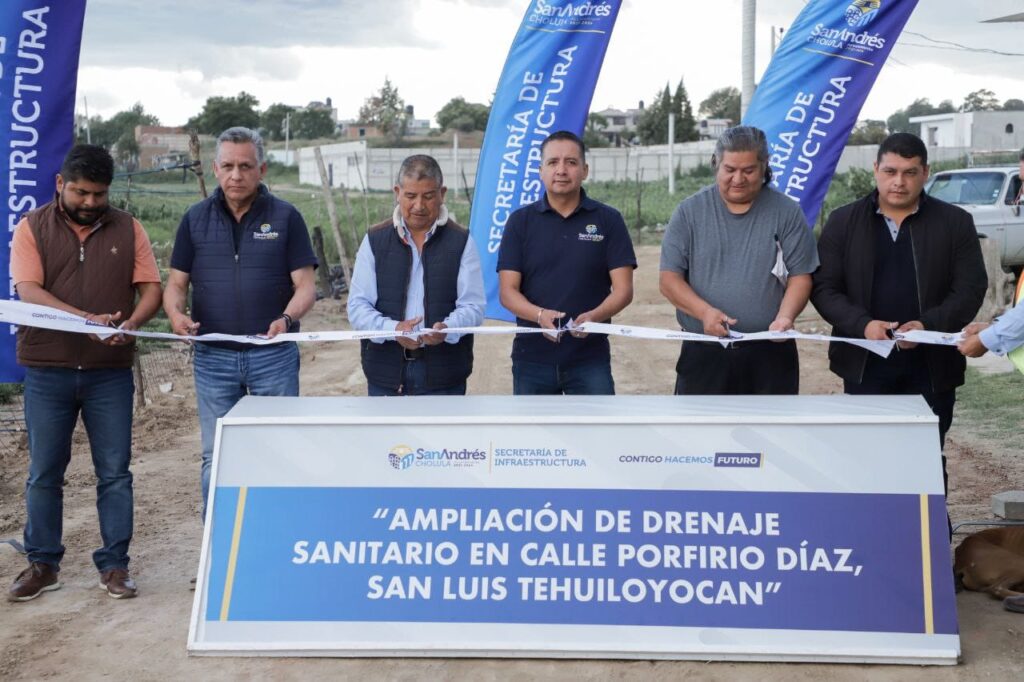 Mundo Tlatehui, San Andrés Cholula, San Luis Tehuiloyocan, obras de drenaje