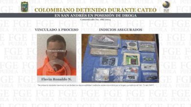 Detenido, colombiano, droga, cateo, FGE, San Andrés Cholula