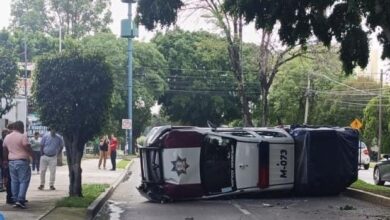 Volcadura, patrulla, Tecomatlán, Circuito Juan Pablo II, Prados Agua Azul, Tránsito Municipal, Araceli García Carrión, Avelino Rivera Campos