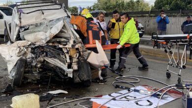 Choque, autopista México-Puebla, lesionados, prensado, SSP, PC Municipal