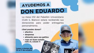 Don Eduardo, porta credenciales, BUAP, vida universitaria, colecta, Pabellón Universitario, servicio social