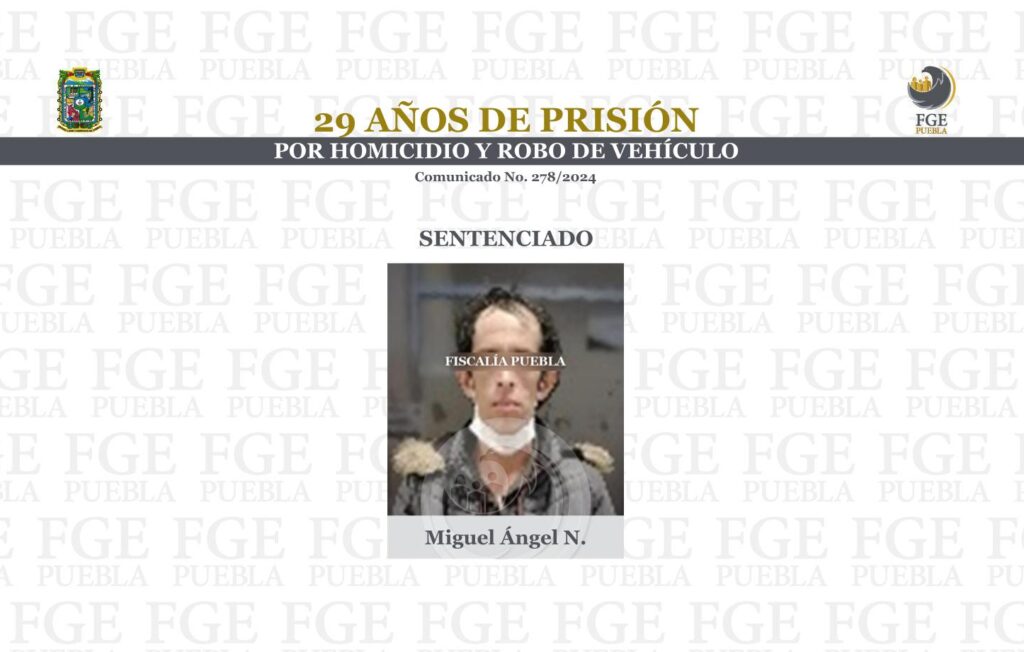 sentencia, homicidio, robo de vehículo, Tepeaca, FGE