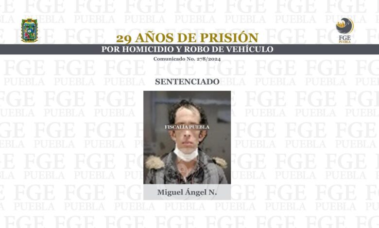 sentencia, homicidio, robo de vehículo, Tepeaca, FGE