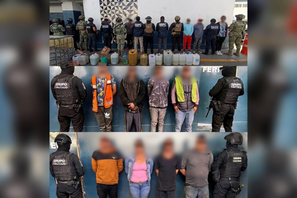 detenidos, Santa Rita Tlahuapan, huachicol, armas, droga, detenidos