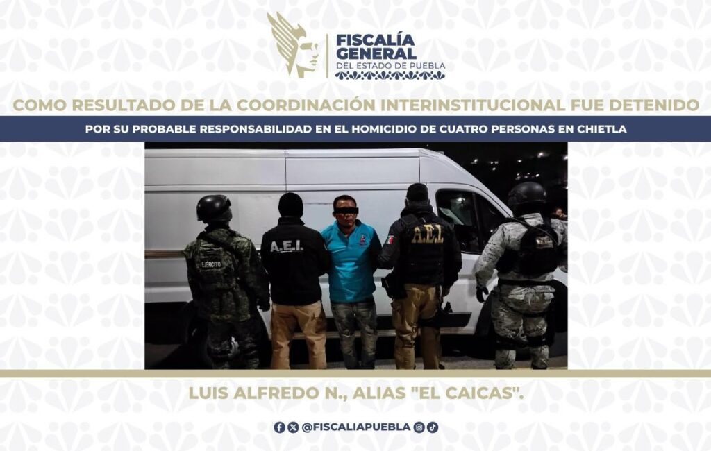 Chietla, Viborillas, detenido, El Caicas, FGE, investigaciones