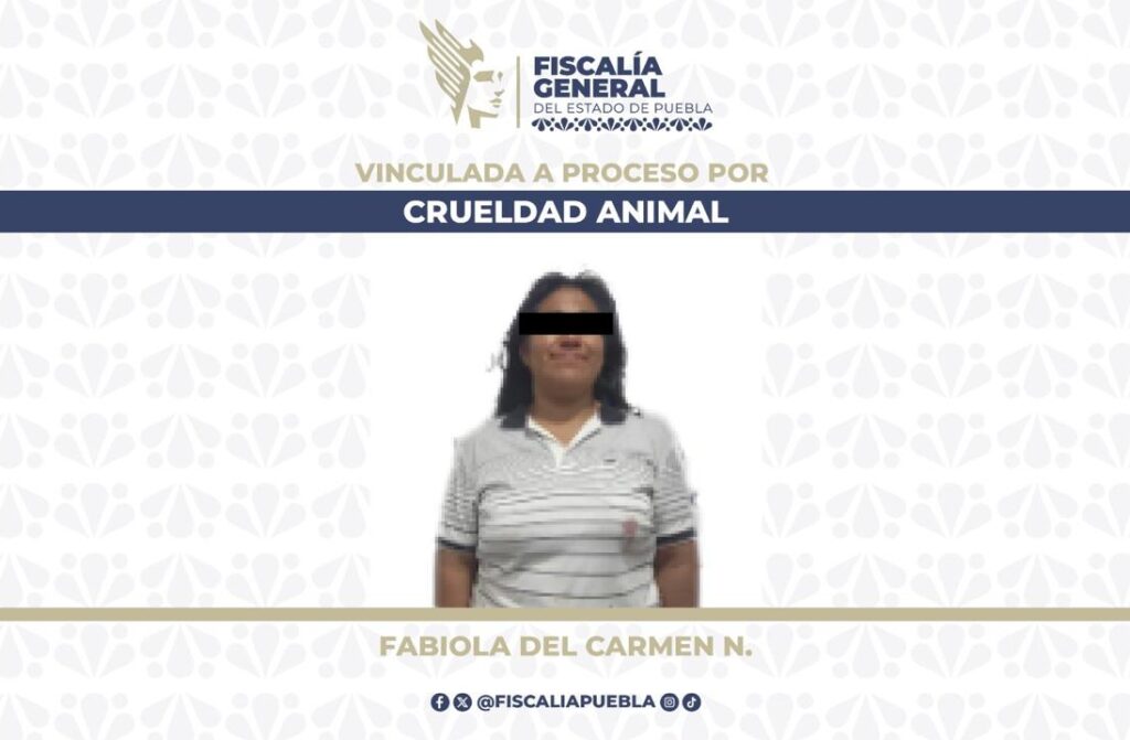 maltrato animal, crueldad animal, detenida, Huejotzingo, vinculación a proceso, Fabiola del Carmen, FGE