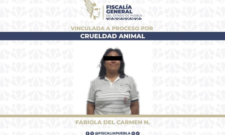 maltrato animal, crueldad animal, detenida, Huejotzingo, vinculación a proceso, Fabiola del Carmen, FGE