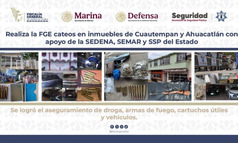cateos, FGE, Cuautempan, Ahuacatlán, Ejército, Semar, SSP