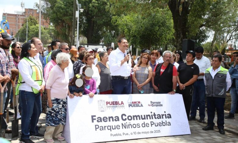 Gobierno de Puebla, Alejandro Armenta, faena comunitaria, Santa María