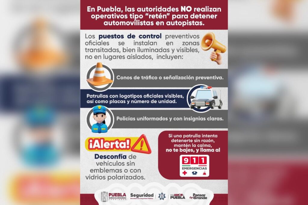 SSP, alerta, falsos retenes, operativos, autopistas