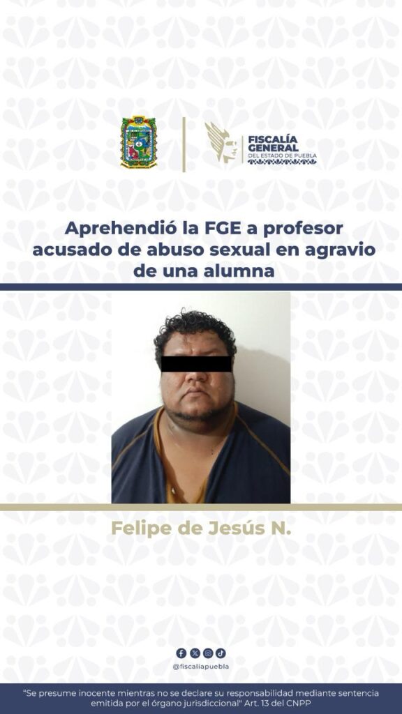 FGE, abuso sexual, profesor detenido