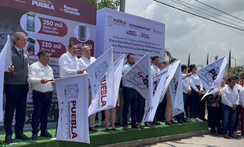 rehabilitación, carretera Totimehuacán-Tetela, Gobierno del Estado, Ayuntamiento de Puebla, Alejandro Armenta, Pepe Chedraui, Pemex