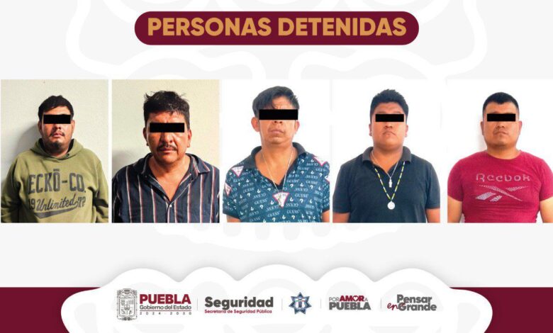 detenidos, armas de fuego, Huauchinango, Izúcar de Matamoros, SSP