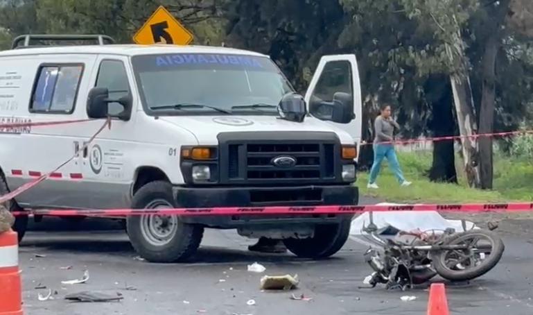 accidente, motociclista, federal Puebla-Atlixco, Santa Isabel Cholula