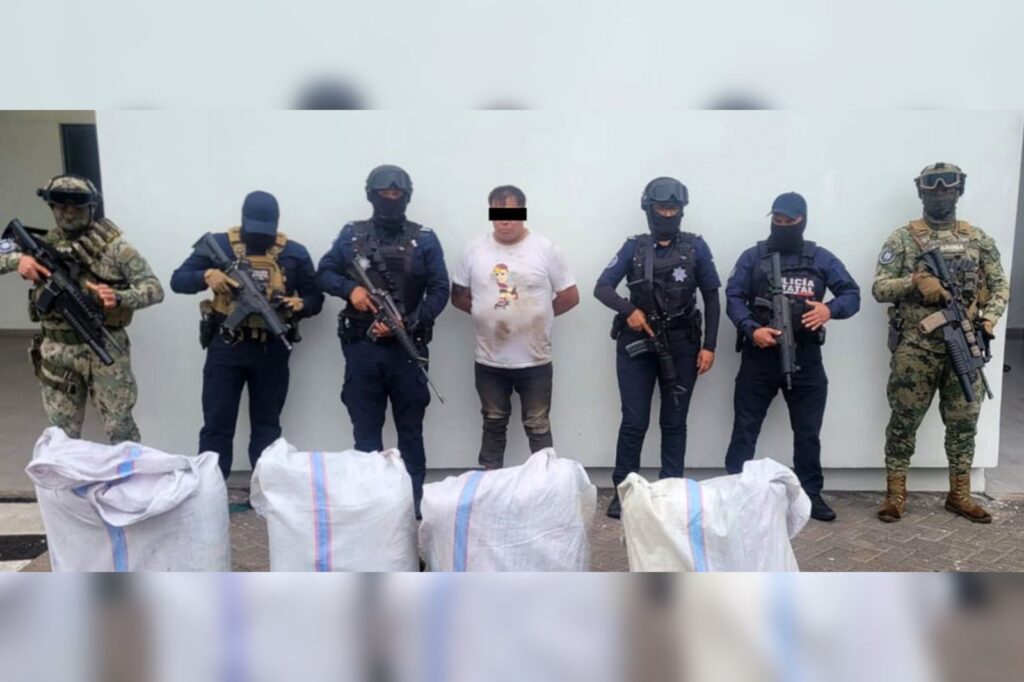 detenido, SSP, Marina, SSC, Periférico, Santa Clara La Venta, marihuana