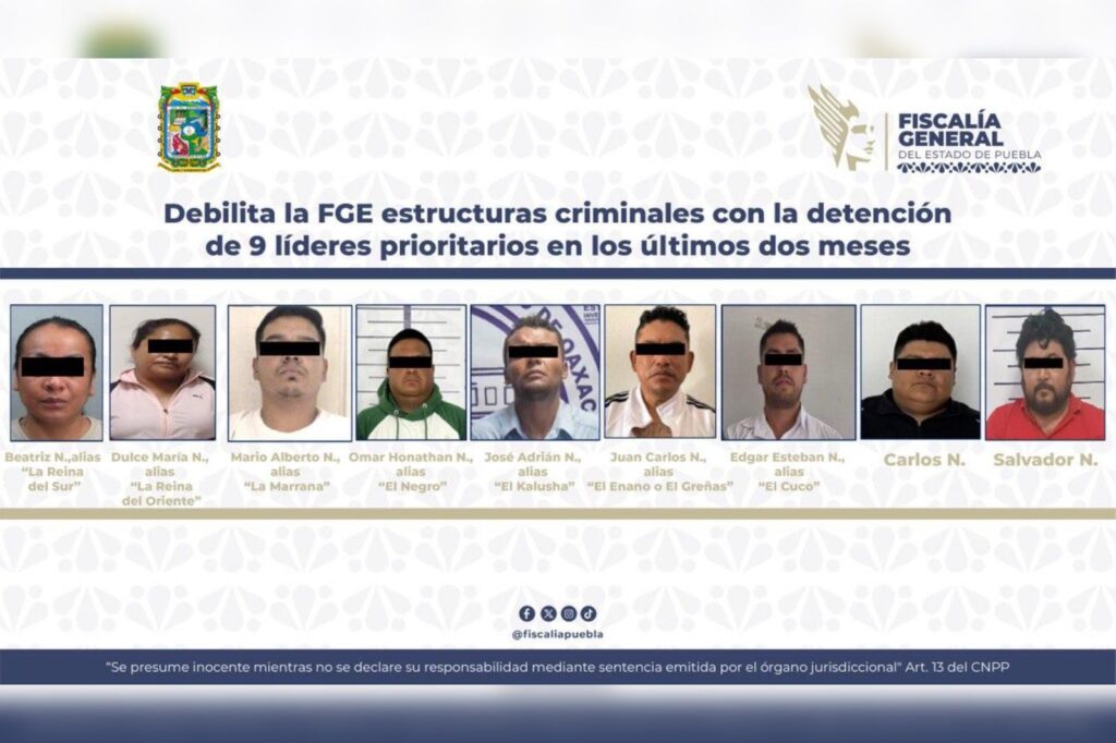 FGE, líderes delictivos, estructuras criminales, detenidos, objetivos prioritarios
