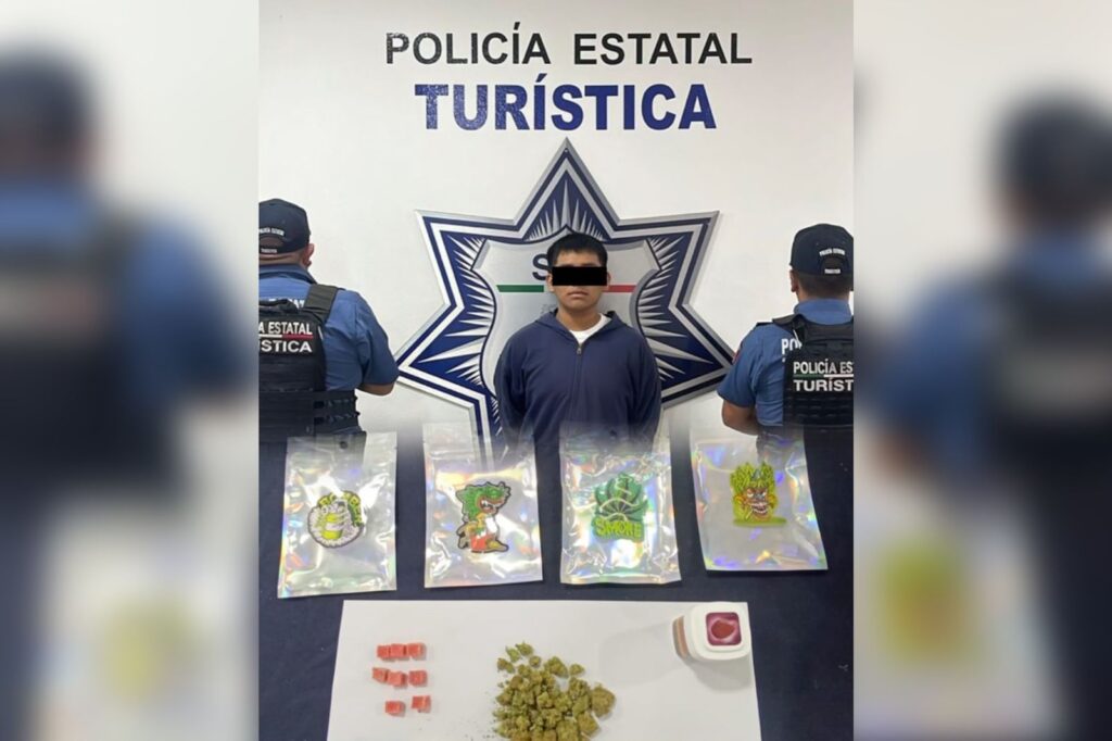 detenido, Policía Turística, droga, SSP