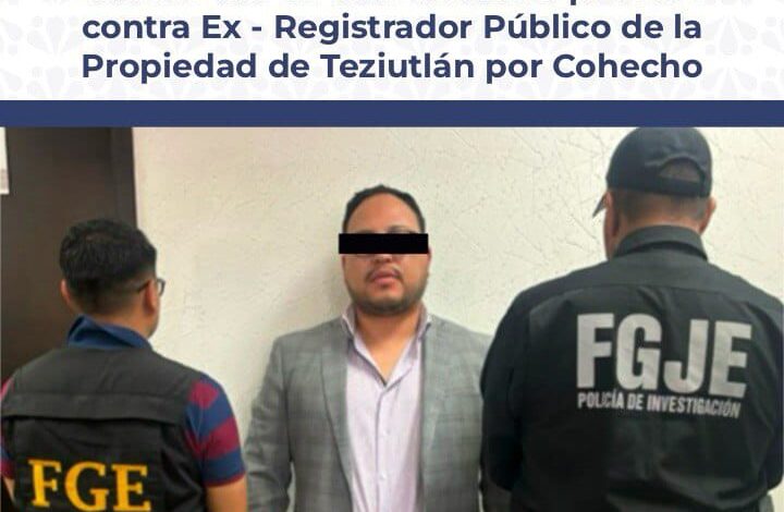 FGE, detenido, corrupción, cohecho, Registro Público de la Propiedad, Teziutlán