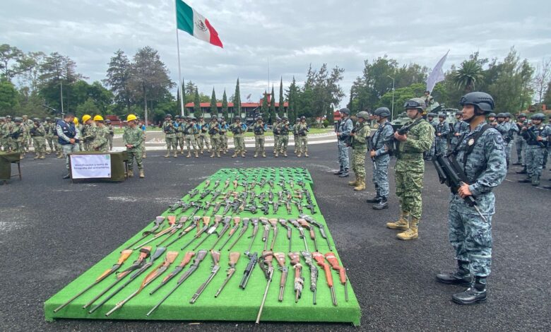 destrucción de armamento, Ejército Mexicano, decomisos, Gobierno de Puebla, Alejandro Armenta, armas de fuego