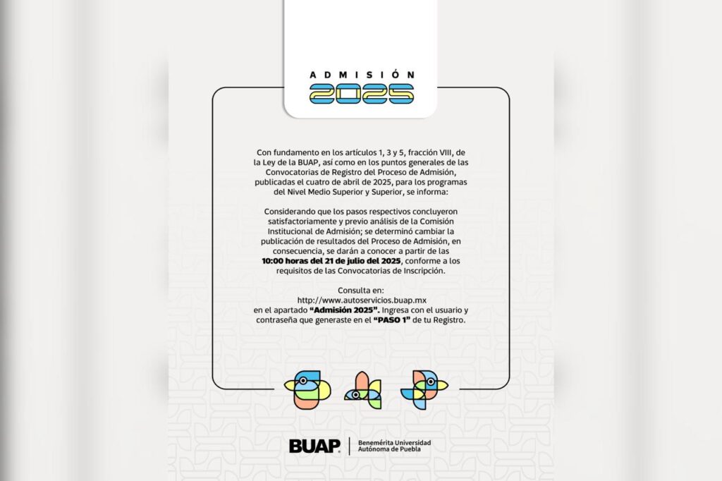 BUAP, Admisión 2025, resultados