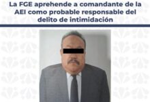 aprehensión, comandante, AEI, FGE, delito de intimidación