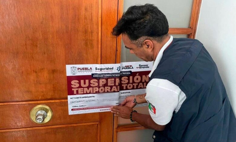 clausura, SSP, seguridad privada, presentación de informes falsos