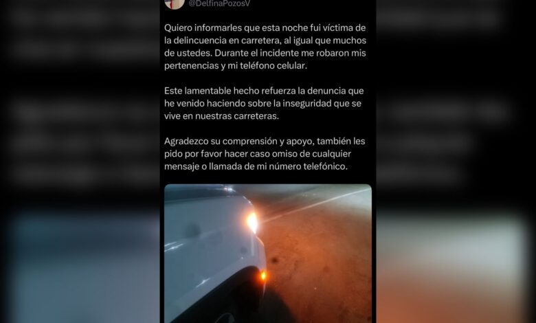 asalto carretero, Delfina Pozos, PRI, inseguridad