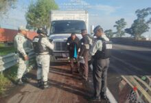 Guardia Nacional, camión robado, autopista México-Puebla, operativo, Coronango, San Francisco Ocotlán
