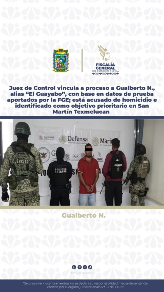 FGE, vinculación a proceso, El Guayabo, homicidio, generador de violencia, Huejotzingo,