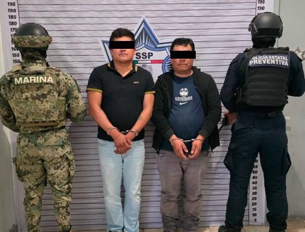 detenidos, Santa María Zacatepec, robo a casa habitación, Juan C. Bonilla, SSP, Marina