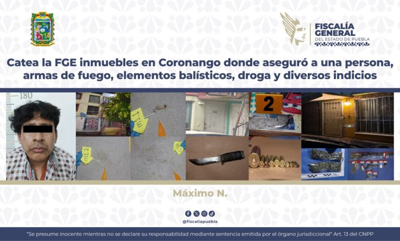 cateo, FGE, detenido, Misiones de San Francisco, droga, Coronango