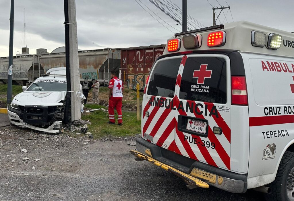 Guardia Nacional, tren, choque, accidente, Vía Xalapa, Tepeaca, Cruz Roja