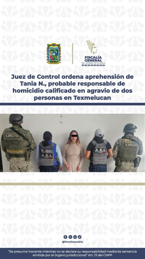 San Martín Texmelucan, homicidio calificado, Tania Trejo, ex candidata a diputada, PRI, La Barredora, FGE